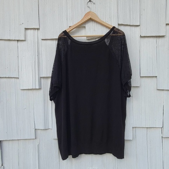 Torrid Black Lace Sleeve Knit Top Plus Size 5 5X - Picture 6 of 8